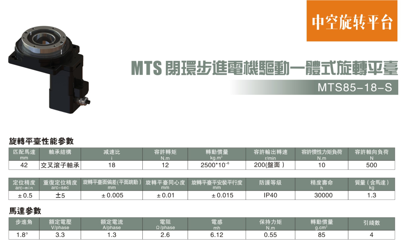 步进电机驱动一体式旋转平台MTS85-18-S参数.png